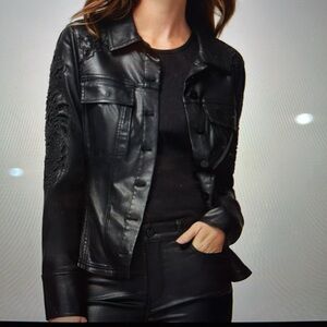 White House Black Market Cutwork Coated Flirty Jacket.